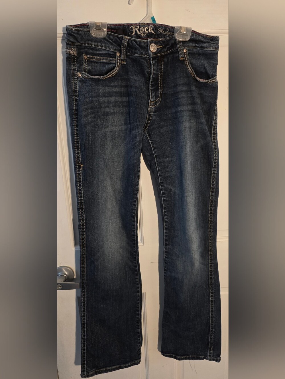 Rock Wrangler 47 Classic Dark Wash Women's Jeans  7/8 32"